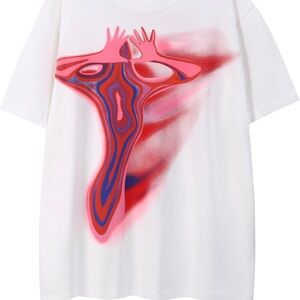 Abstract Graphic White T-Shirt